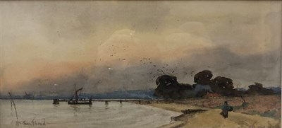 Lot 72 - British School, 19th Century, Estuary scene...