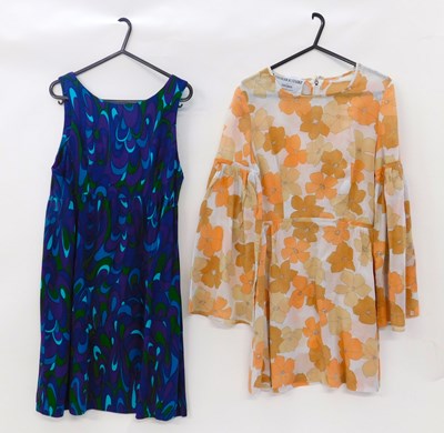 Lot 52 - Two 1906's mini dresses, the first a brown and...