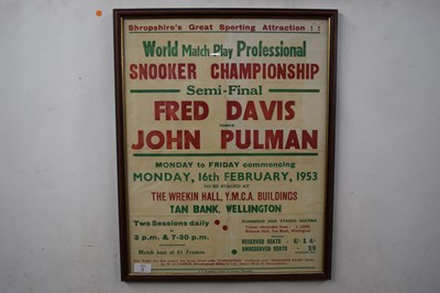 Lot 9 - World Matchplay Professional Snooker...