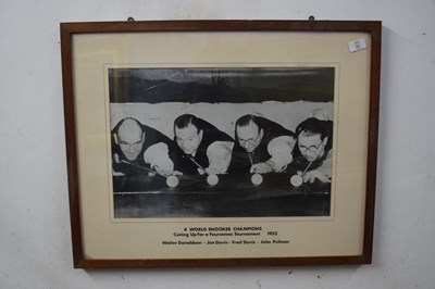 Lot 20 - Black and white photograph 'World Snooker...