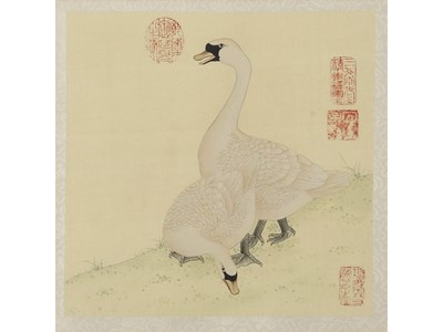 Lot 42 - Chinese 20th Century print of a pair of Mute...