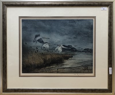 Lot 76 - British School, Contemporary, Geese in flight,...