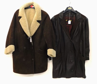 Lot 282 - Two jackets to include a brown leather and...