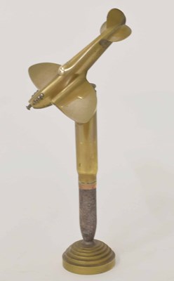 Lot 72 - 20th century WWII trench art desk ornament of...