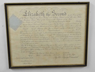Lot 80 - Framed certificate for Long Service Good...