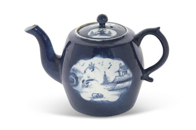 Lot 69 - A rare Lowestoft teapot of small size c.1765...