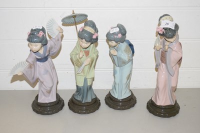 Lot 26 - FOUR LLADRO MODELS OF GEISHA GIRLS