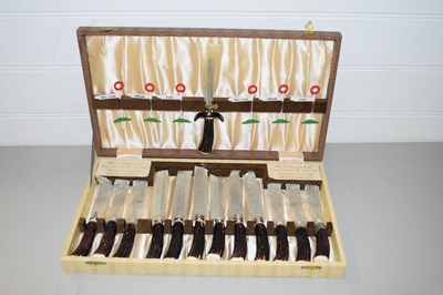 Lot 34 - CASED STEAK KNIVES AND FORKS