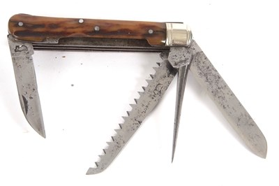 Lot 156 - Lanchais French pocket knife, four bladed with...