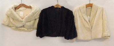 Lot 161 - A ladies cream fur bolero style jacket,...