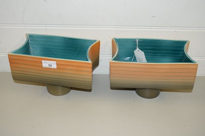 Lot 54 - PAIR OF BESWICK PEDESTAL BOWLS OF RIBBED FORM
