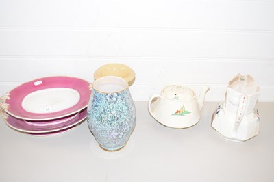 Lot 55 - MIXED LOT: IRONSTONE JUG, DECORATED SERVING...