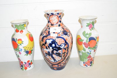 Lot 73 - LATE 19TH CENTURY JAPANESE IMARI VASE TOGETHER...
