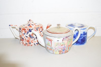 Lot 88 - MIXED LOT OF 19TH CENTURY ENGLISH TEA POT...
