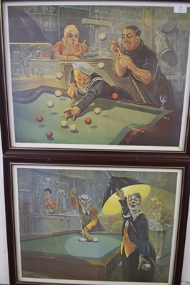 Lot 71 - Bernard Leemker, Clowns playing snooker,...