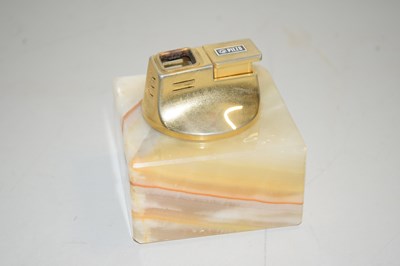 Lot 127 - ALABASTER MOUNTED TABLE LIGHTER