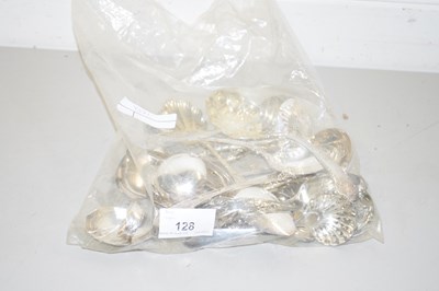 Lot 128 - MIXED LOT VARIOUS SILVER PLATED SIFTING SPOONS...