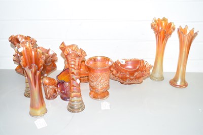 Lot 175 - MIXED LOT VARIOUS ORANGE CARNIVAL GLASS WARES...
