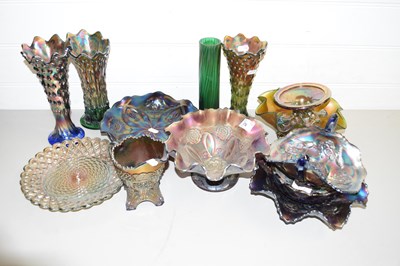 Lot 176 - MIXED LOT VARIOUS DARK CARNIVAL GLASS WARES TO...
