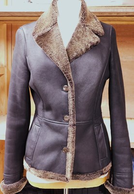Lot 129 - A lady's black and brown leather and sheepskin...