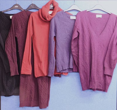Lot 115 - Five cashmere jumpers by Brora, all sizes 8-10...