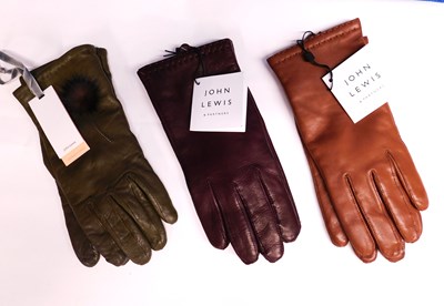 Lot 204 - Three pairs of leather gloves, two by John...