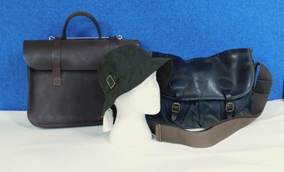Lot 236 - A Barbour satchel and a Barbour hat together...
