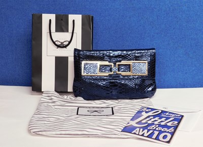 Lot 240 - A handbag by Anya Hindmarch, in blue metallic...