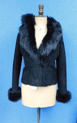 Lot 127 - A lady's black suede and sheepskin jacket by...