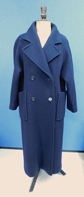 Lot 155 - A lady's navy blue wool coat by Aquascutum,...