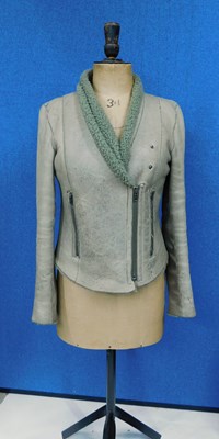Lot 125 - A sage green leather biker style jacket by...