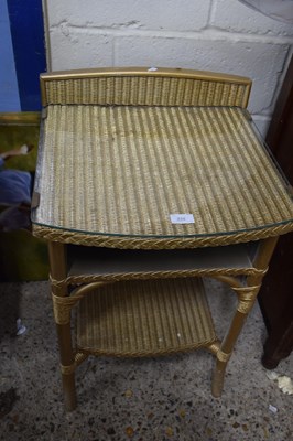 Lot 234 - LLOYD LOOM STYLE GILT PAINTED BEDSIDE TABLE...