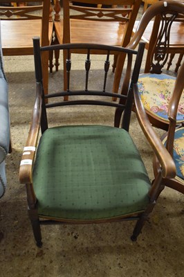 Lot 260 - UPHOLSTERED ARMCHAIR, HEIGHT APPROX 80CM