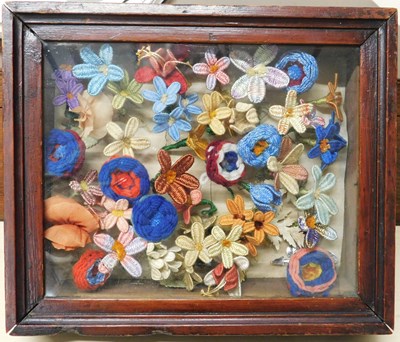 Lot 34 - A selction of wirework framed needlework and...