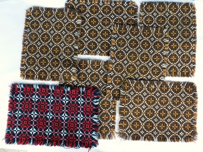 Lot 328 - Seven 'Welsh blanket' placemats,  six in brown...