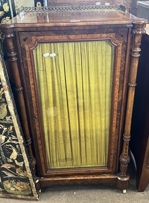 Lot 566 - Victorian walnut veneered music cabinet with...