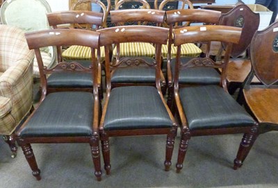 Lot 594 - Set of six Victorian mahogany bar back dining...