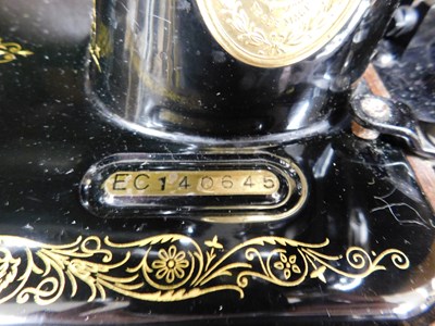 Lot 16 - A c.1934 knee operated Singer sewing machine,...