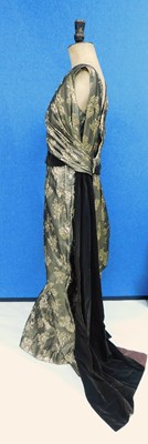 Lot 44 - A gold and and brown evening gown, the...