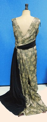 Lot 44 - A gold and and brown evening gown, the...