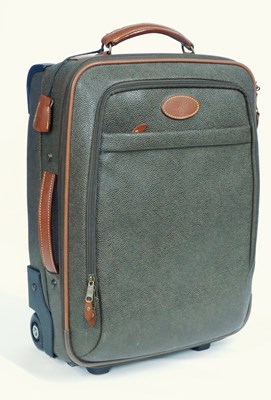 Lot 260 - A Mulberry brown and tan leather suitcase, the...