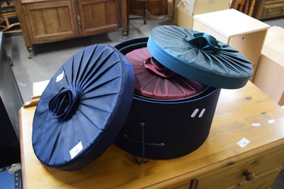Lot 756 - Trio of satin fabric covered hat boxes