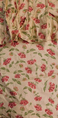 Lot 332 - A pair of Jane Churchill cream and pink floral...