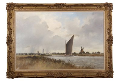 Lot 630 - Colin Burns (British, b.1944), Broadland scene...