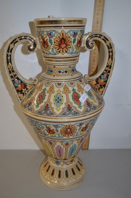 Lot 9 - Zsolnay Pecs style continental double handled...