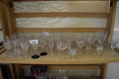Lot 648 - Quantity of various small glass ware (contents...