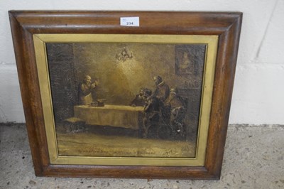 Lot 234 - Interior scene with figures, possible...