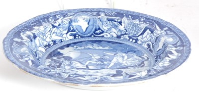 Lot 49 - A rare pearlware plate c1810 printed in...