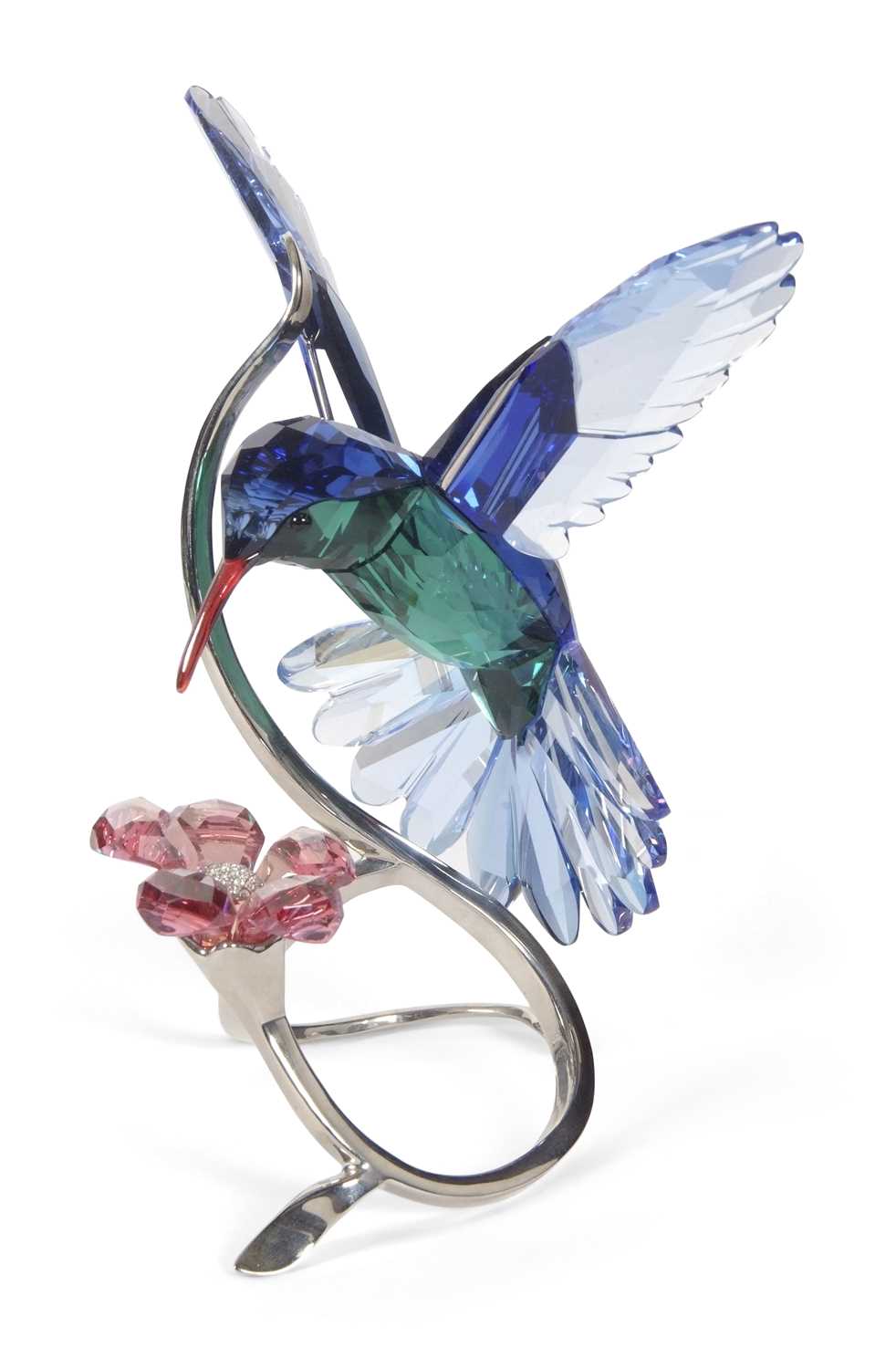 Lot 8 - A Swarovski model of a hummingbird in blue and...