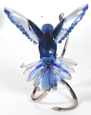 Lot 8 - A Swarovski model of a hummingbird in blue and...